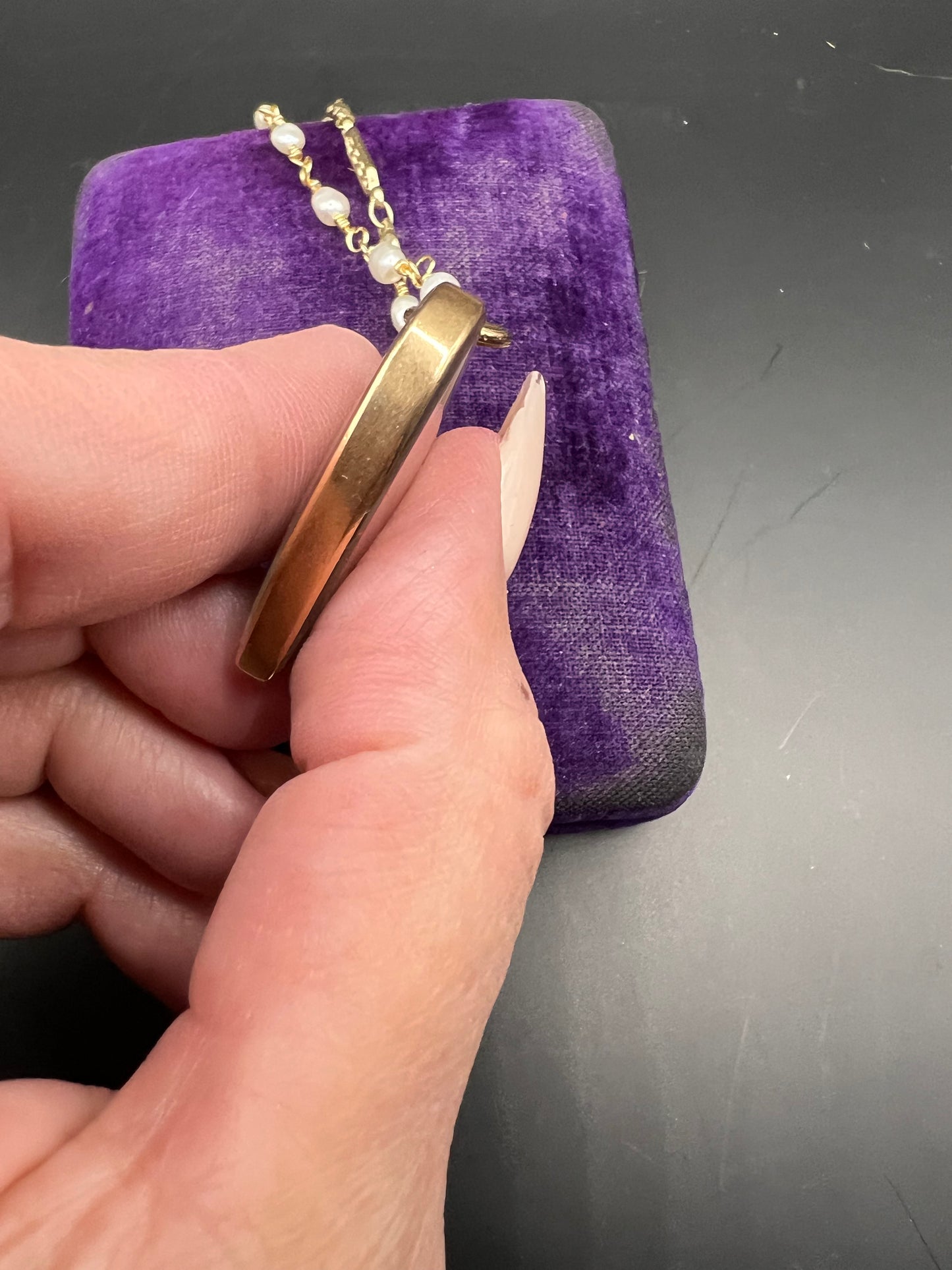 Victorian era heart hair work pendant