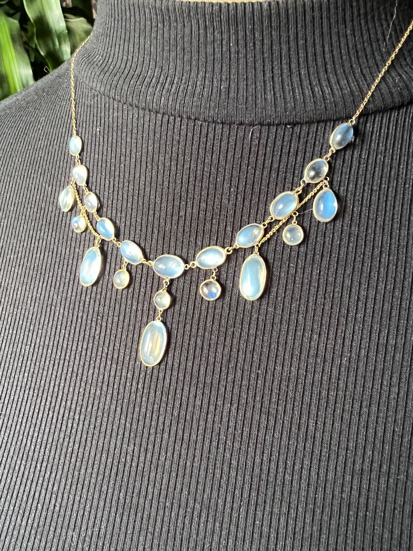 Edwardian moonstone festoon necklace