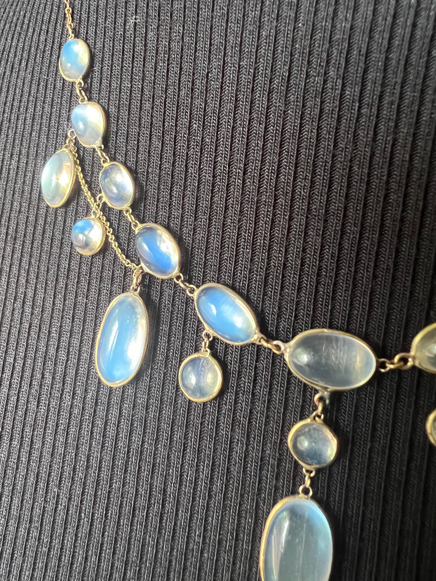 Edwardian moonstone festoon necklace