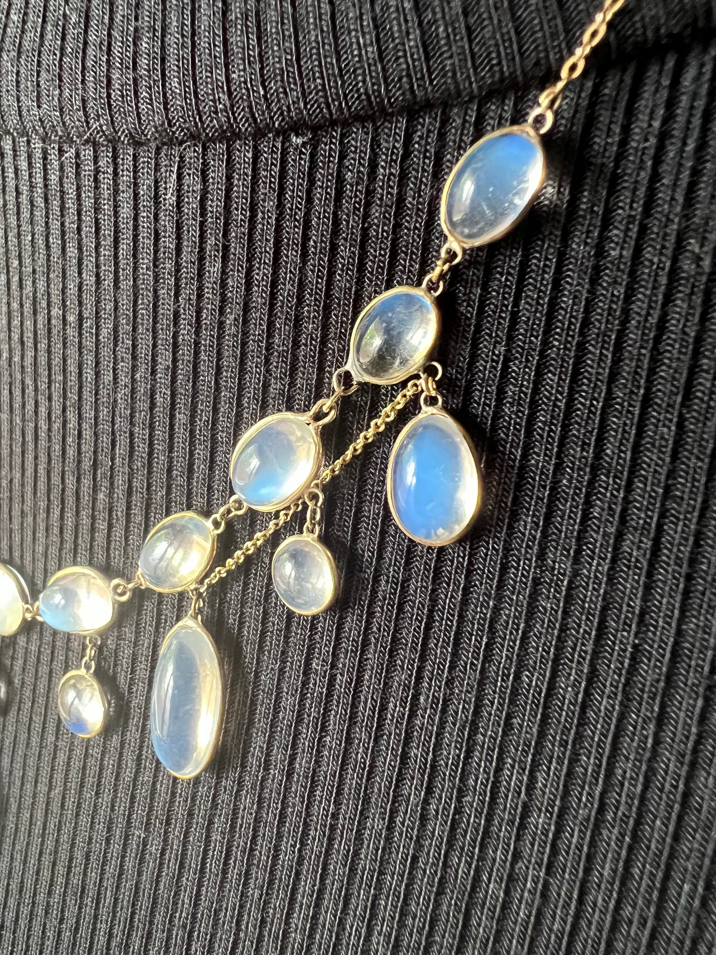 Edwardian moonstone festoon necklace