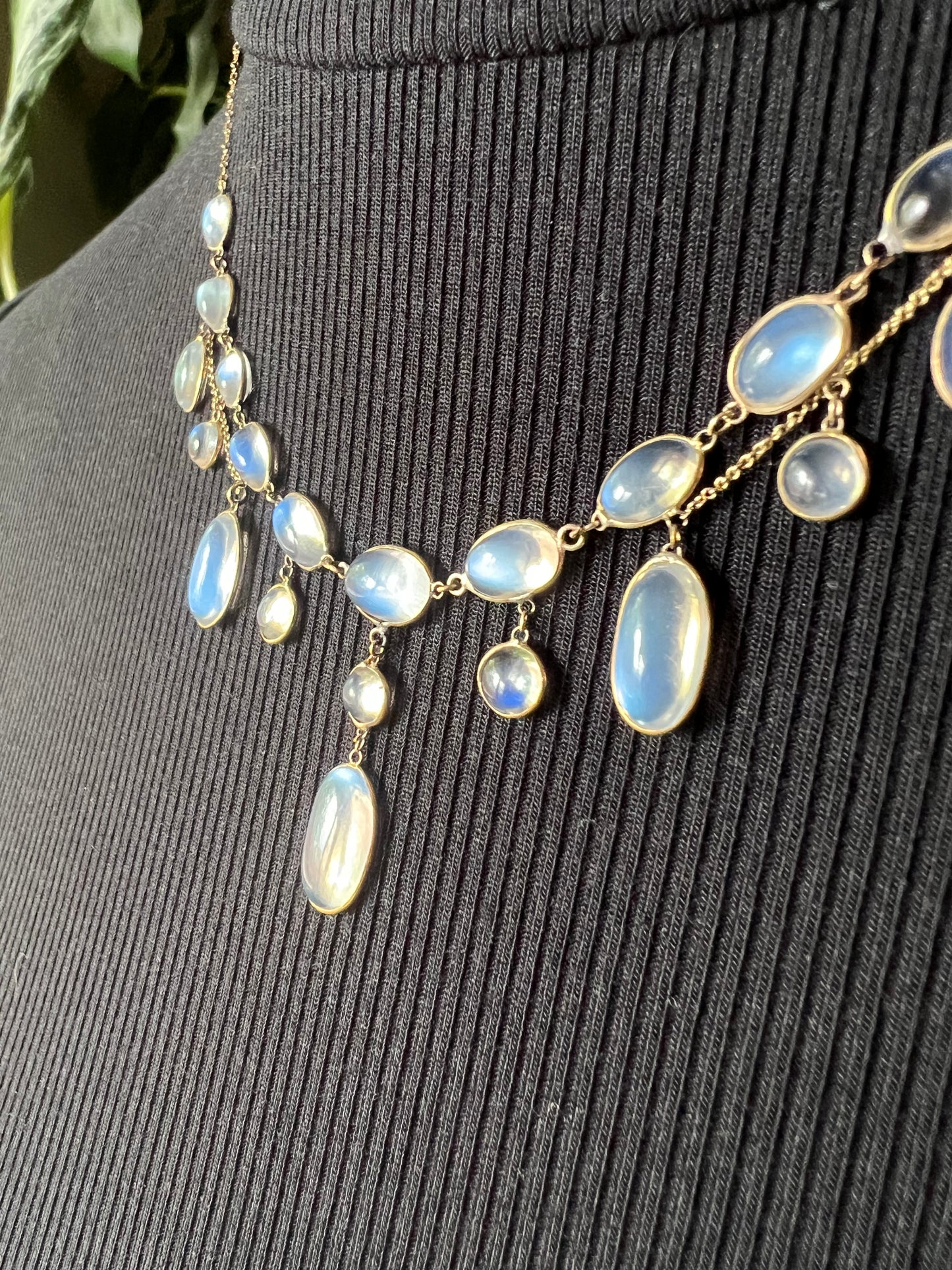 Edwardian moonstone festoon necklace