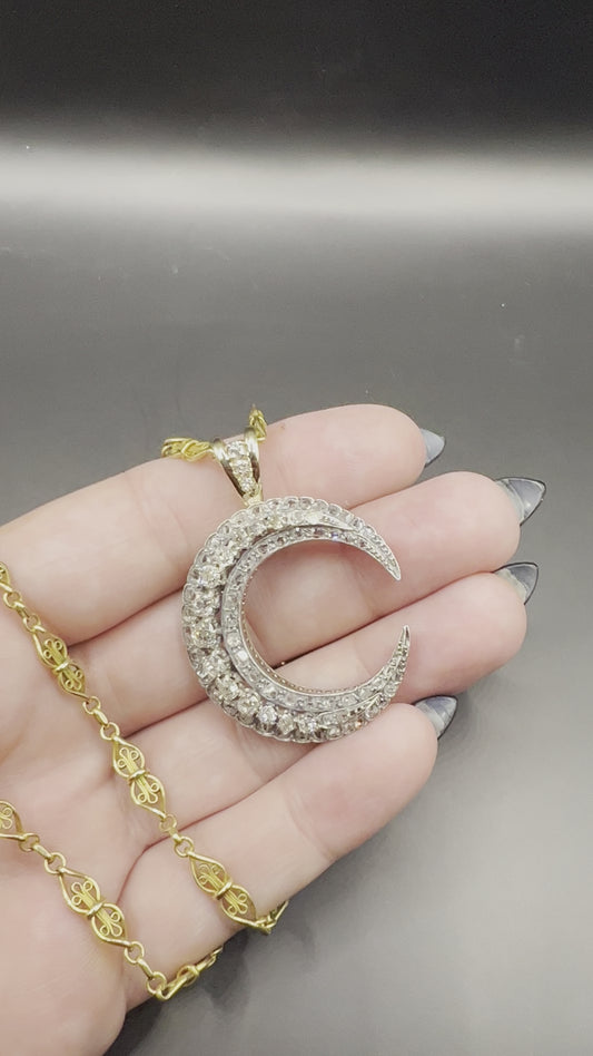 Victorian Crescent moon pendant